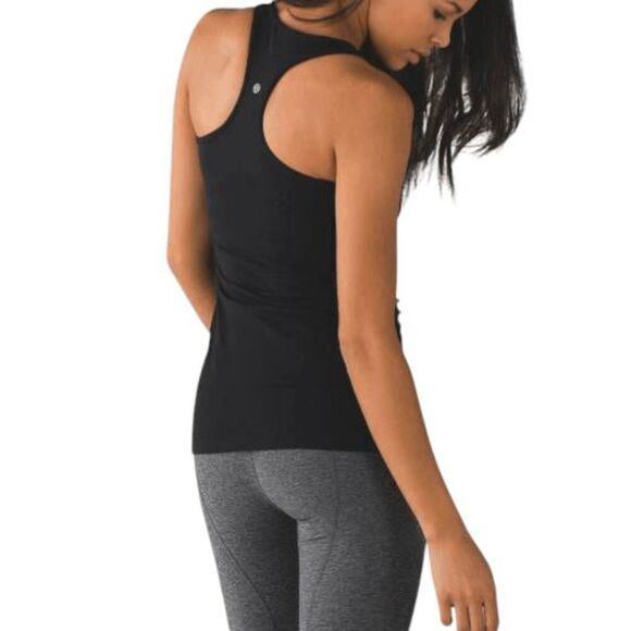 LULULEMON ATHLETICA Cool Racerback Tank In Black Size 4 - Picture 1 of 5